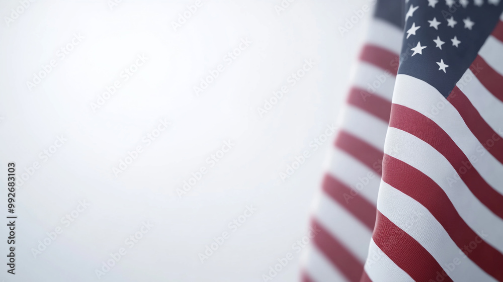 Obraz premium American flag gently waving in a soft, light-filled background during a peaceful moment