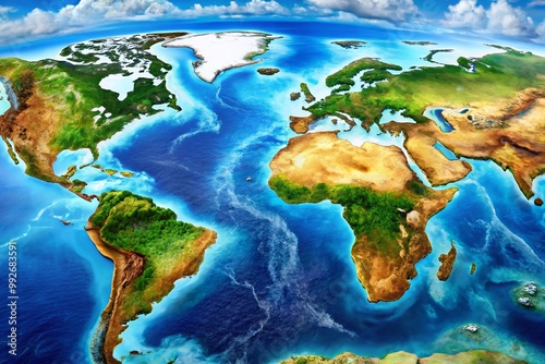 Discovering the Atlantic Ocean: A Detailed Map Highlighting Its Location and Surrounding Regions