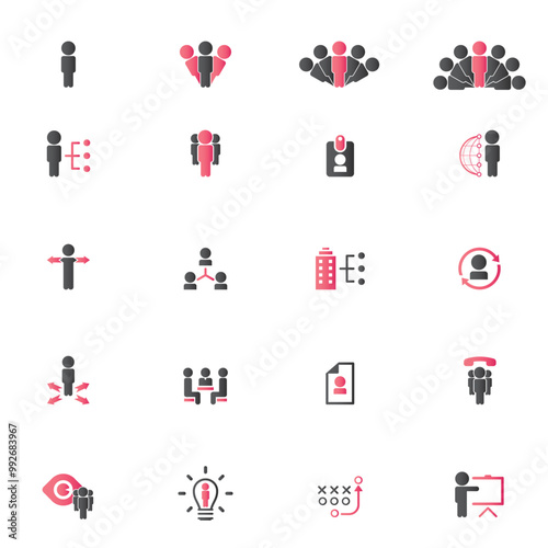 Universal business management and human resources icon set. Universal icons for web and mobile. Vector.