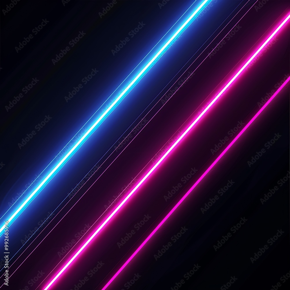 An abstract neon background with bright cyan and magenta light streaks crossing diagonally, glowing brightly against a deep black backdrop. 8k UHD, suitable for high-quality printing or digital An abstract neon background with bright cyan and magenta light streaks crossing diagonally, glowing brightly against a deep black backdrop. 8k UHD, suitable for high-quality printing or digital