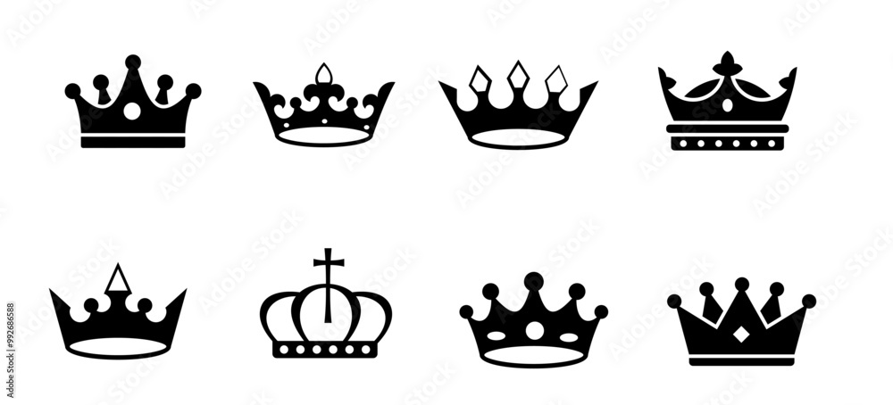 crown icons set. sign and symbol. vector crown icons set. sign and symbol. vector