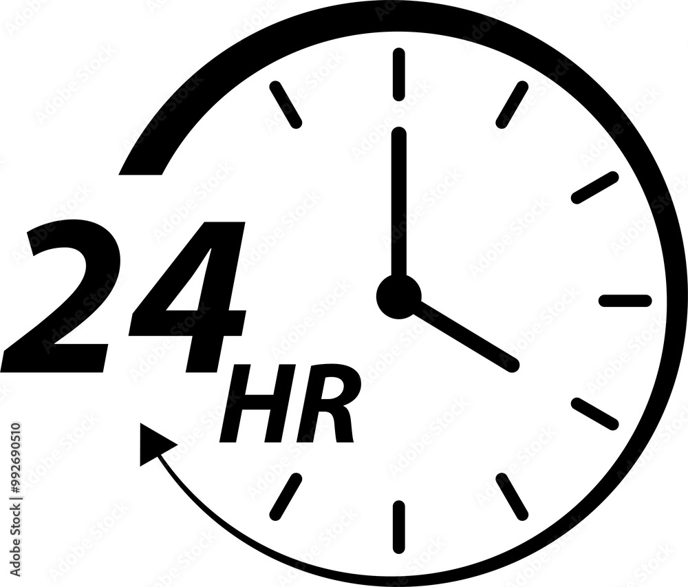 Twenty four hour icon for graphic design, logo, web site, social media, mobile app, ui illustration Twenty four hour icon for graphic design, logo, web site, social media, mobile app, ui illustration