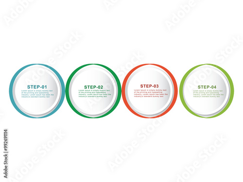 four step vector infographic template design 02