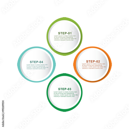 four step vector infographic template design 3