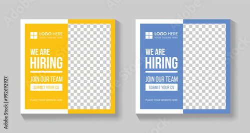 Business Social Media Post Template | We Are Hiring | Facebook Post | Twitter Post | LinkedIn Post	