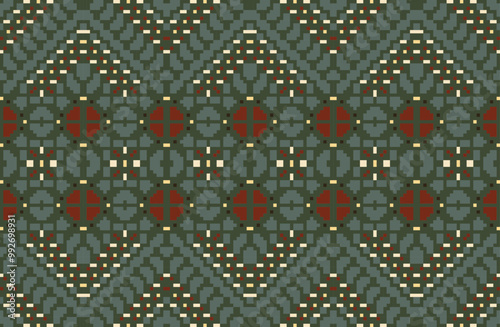 Native Patterns Geometrical Pattern Designfolk Embroidery, Aztec Geometric Ornament Print. Design for Carpet, Wallpaper, Clothing, Wrapping, Fabric