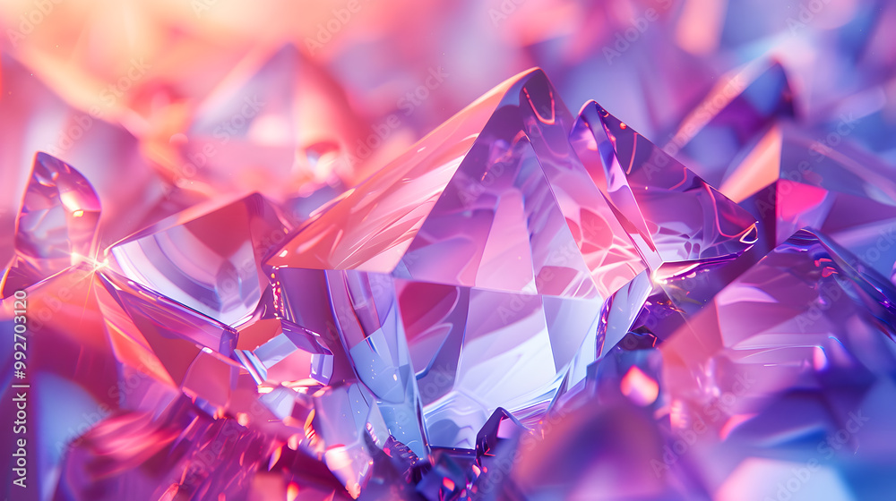 3d rendering of abstract background with crystal structure in pink and blue 3d rendering of abstract background with crystal structure in pink and blue