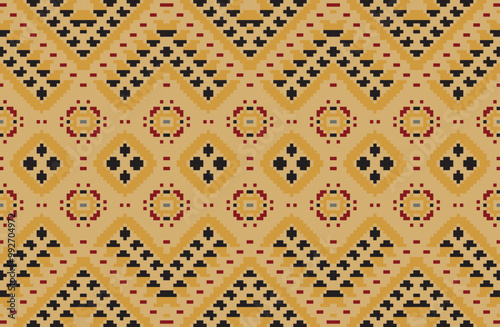 Saree Ikat Quilt Patternfolk Embroidery, Aztec Geometric Ornament Print. Design for Carpet, Wallpaper, Clothing, Wrapping, Fabric