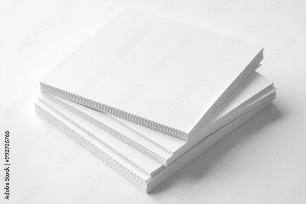Blank A4 Stacked Paper Mockup isolated created with Generative AI Blank A4 Stacked Paper Mockup isolated created with Generative AI