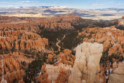 Hoodoo rocks in Bryce Canyon National Park on sunny day, Beautiful rock formations