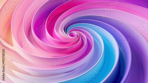 Abstract graphic has a circle. The background is round and colorful.