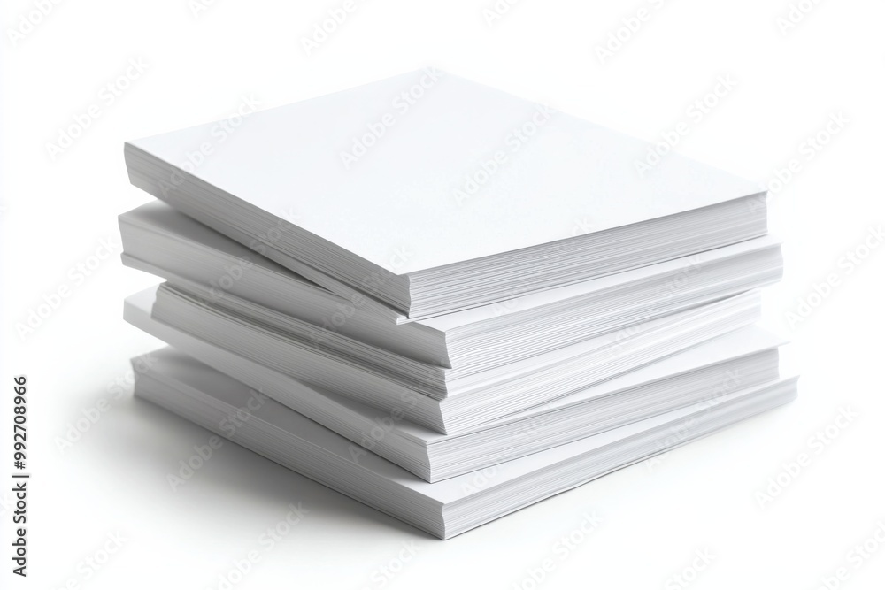 Blank A4 Stacked Paper Mockup isolated created with Generative AI Blank A4 Stacked Paper Mockup isolated created with Generative AI