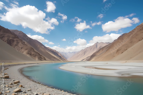 lake and mountains