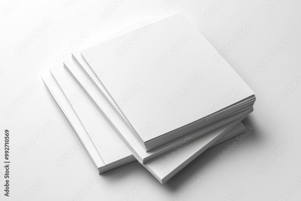 Blank A4 Stacked Paper Mockup isolated created with Generative AI Blank A4 Stacked Paper Mockup isolated created with Generative AI