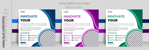 Social Media Post Design Templates, banner medical, marketing post.