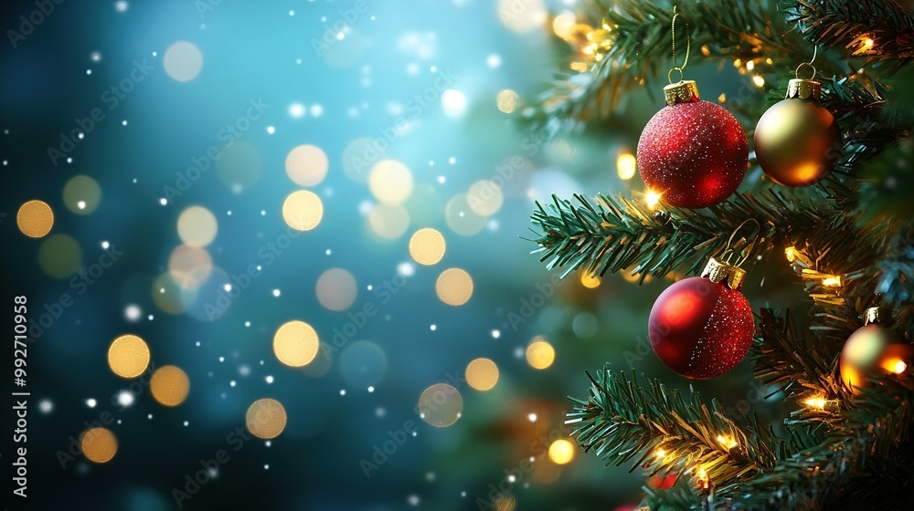 Lovely Christmas Background with Garland