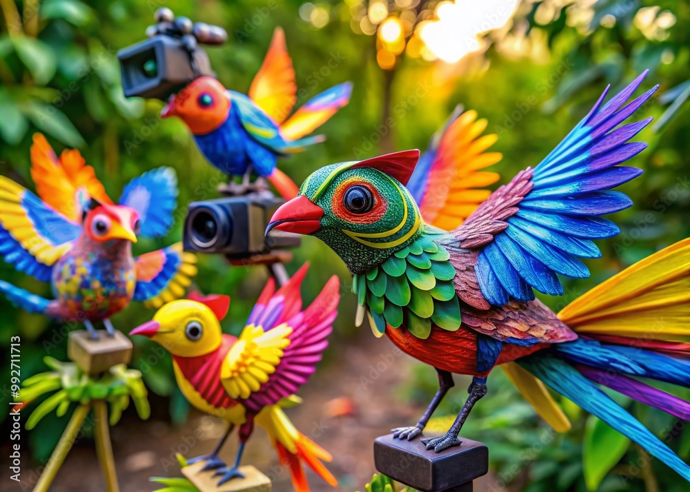 Fototapeta premium DIY Paper Birds Craft Project for Kids and Adults with Colorful Designs and Easy Instructions