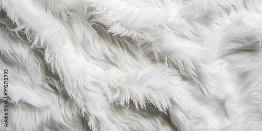 Soft fluffy white fur texture, close-up with natural folds. Soft fluffy white fur texture, close-up with natural folds.