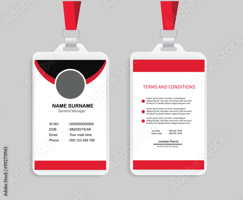 Modern ID Card Template with an author photo place | Office Id Card Layout | Employee Id Card for Your Business or Company