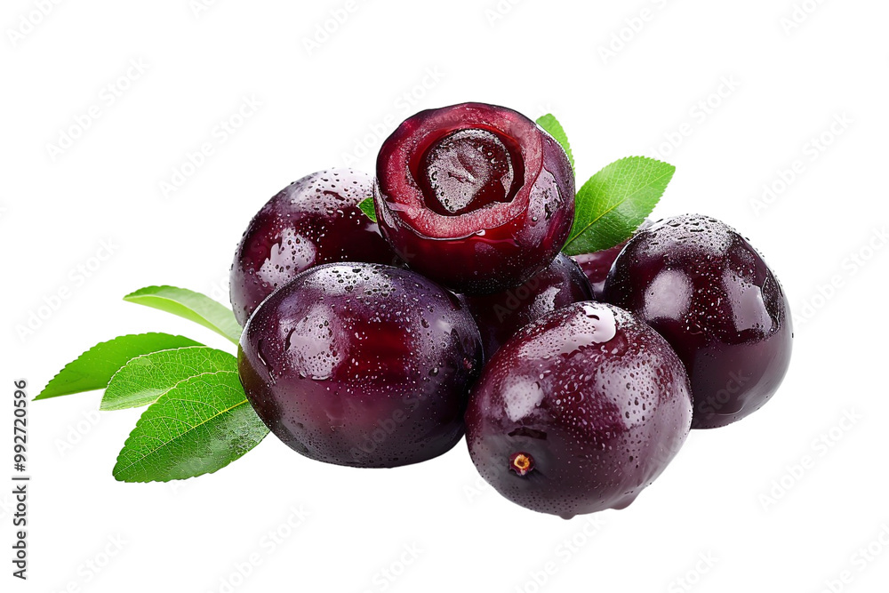 Fototapeta premium Pile of dates fruit, isolated against a transparent background
