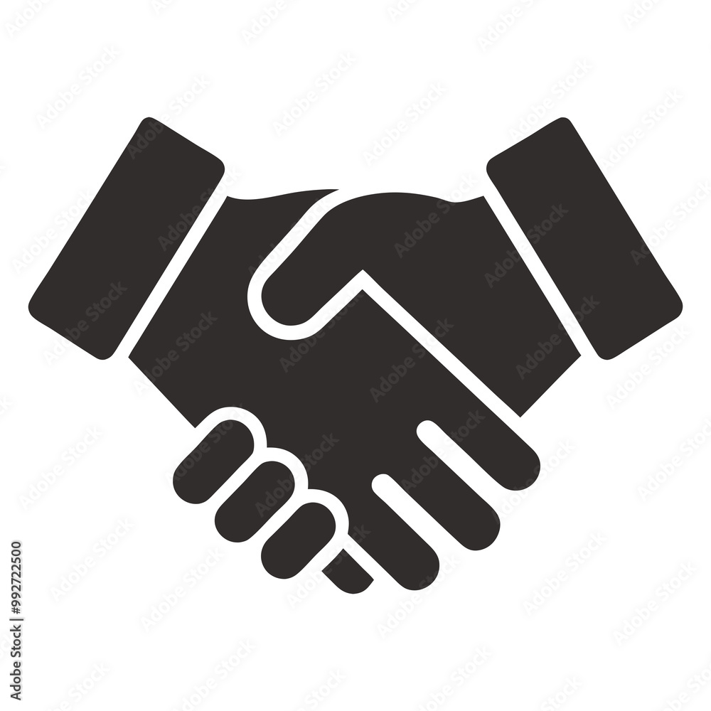 Handshake icon Silhouette line art vector illustration Handshake icon Silhouette line art vector illustration
