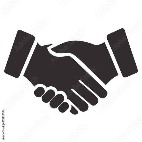 Handshake icon Silhouette line art vector illustration