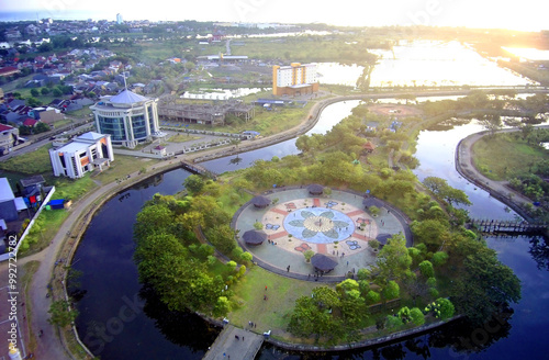 Aerial Photograpy - Natural Green Garden City. View drone