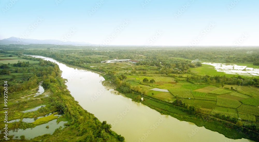 Obraz premium Aerial Photograpy - Lanscape River Beautiful Nature