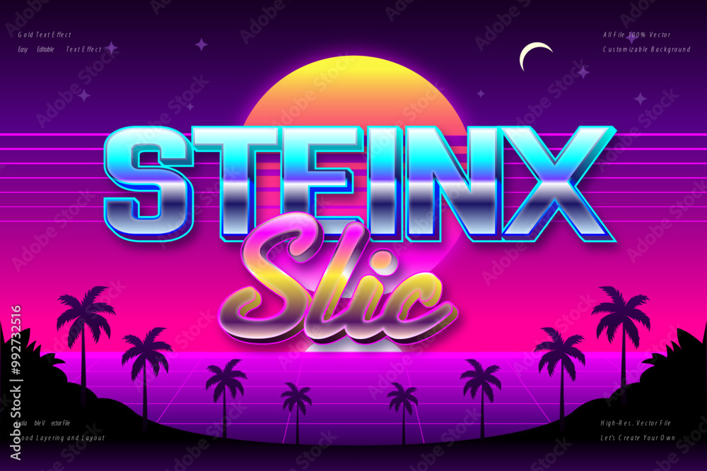 Retro Synthwave Text Effect