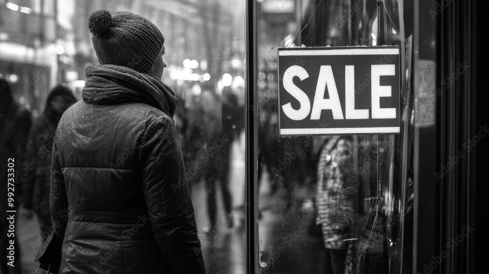 Minimalistic shop window with a striking Minimalistic shop window with a striking
