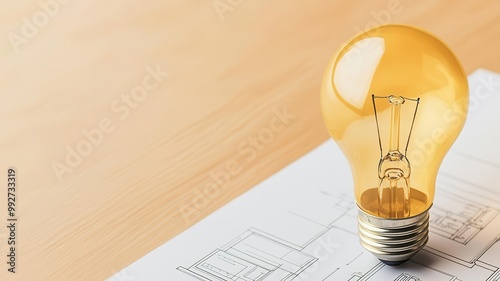 Lightbulb sitting on invention plans, representing lessons from failure and the path to innovation