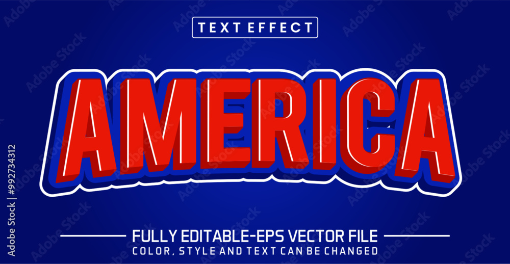 Fototapeta premium America font Text effect editable