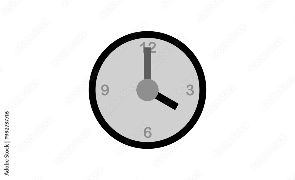 Black and White Clock Icon Design Black and White Clock Icon Design
