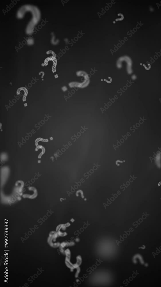 Flying question mark written chalk on blackboard. Quiz white chalk on black chalkboard. Hand drawn icon. Loop animation. Vertical video. Flying question mark written chalk on blackboard. Quiz white chalk on black chalkboard. Hand drawn icon. Loop animation. Vertical video.