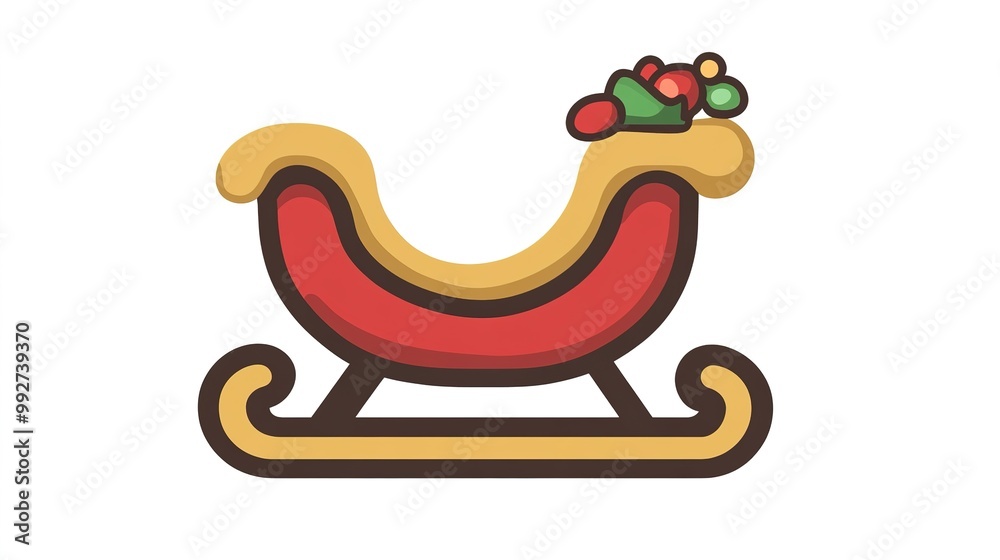 A festive Christmas sledge icon designed with a cheerful and playful aesthetic. A festive Christmas sledge icon designed with a cheerful and playful aesthetic.