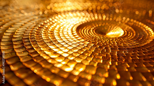 Abstract retro ring gold texture art carpet pattern