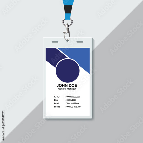 Simple vector office ID card design template. Creative Corporate Business identity card for employees with four color variations.