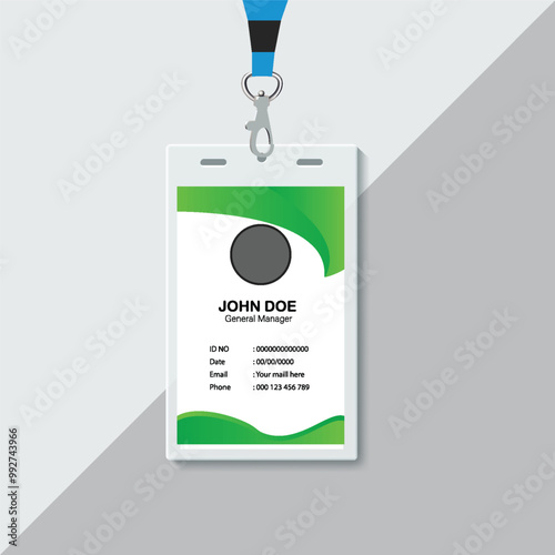 Professional green ID card design template