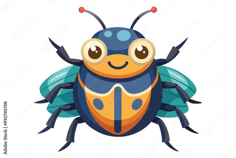 A cute beetle Illustration on white background. A cute beetle Illustration on white background.