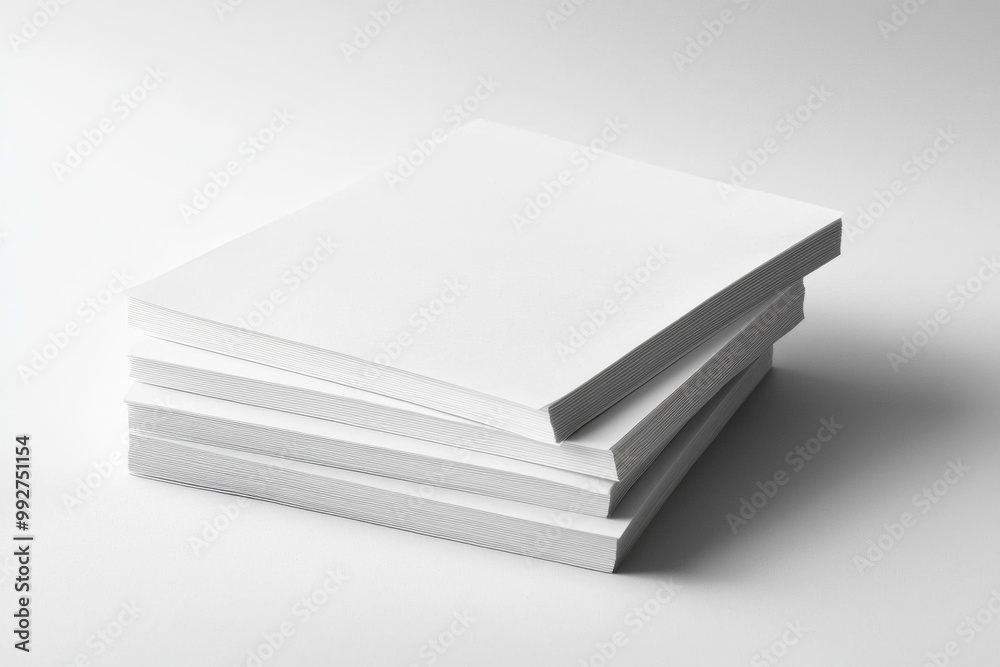 Blank A4 Stacked Paper Mockup isolated created with Generative AI Blank A4 Stacked Paper Mockup isolated created with Generative AI