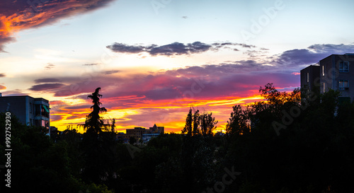 sunrise from the Madrid neighborhood of Hortaleza photo