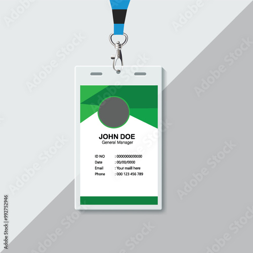 Professional green ID card design template