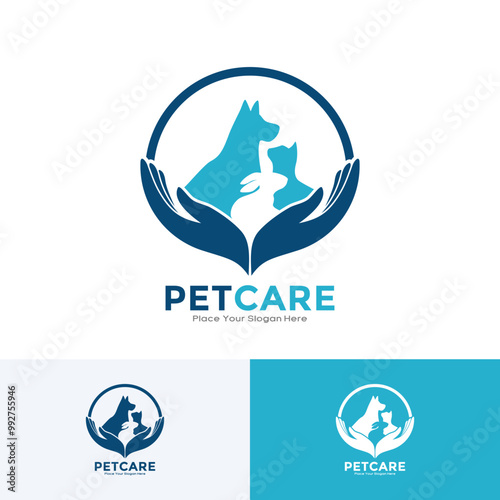hand care for pet logo vector template. This is suitable for business, animal, veterinary, lovers, hospital