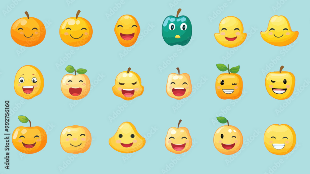 Editable Vector Image of New Apple Emojis with Diverse Expressions for Messaging and Design Editable Vector Image of New Apple Emojis with Diverse Expressions for Messaging and Design