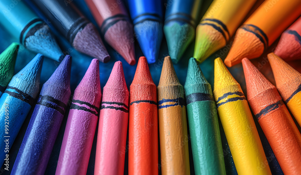 A Set of Colorful Crayons Arranged in an Artful Display
A Set of Colorful Crayons Arranged in an Artful Display