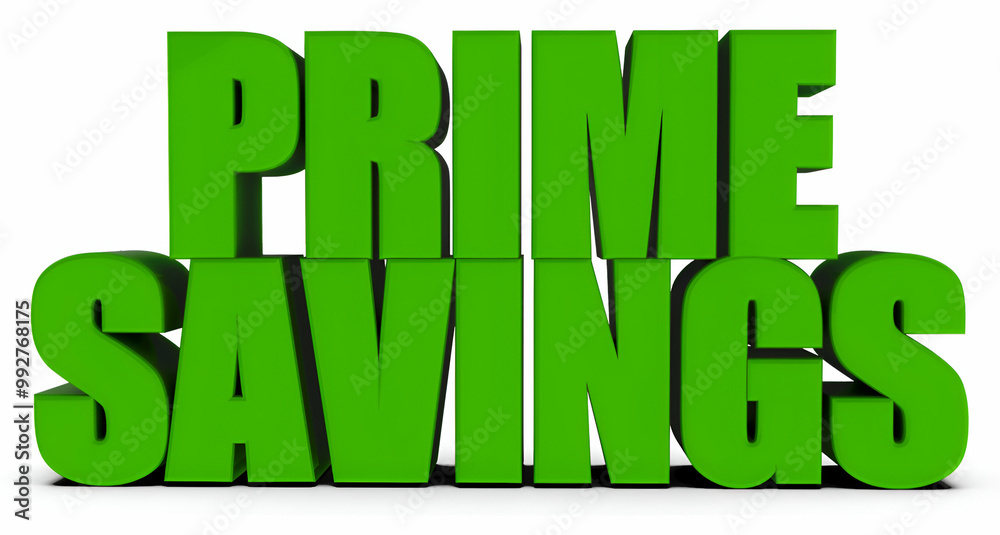 Fototapeta premium Prime Savings, 3d text