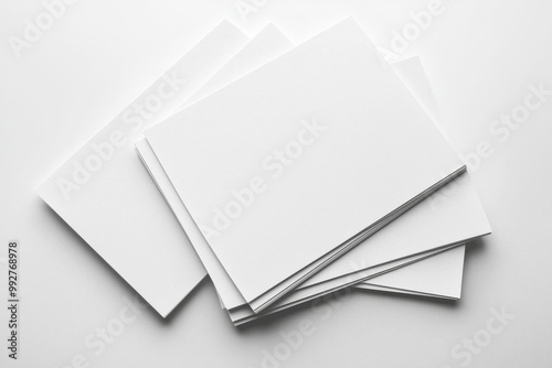 Blank A4 Stacked Paper Mockup isolated created with Generative AI