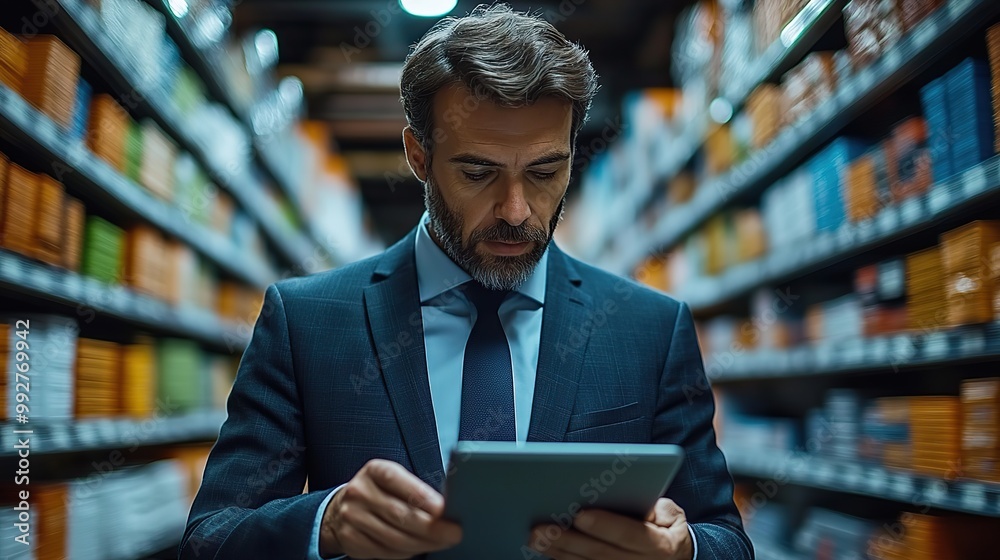 A businessman uses a tablet to secure personal information, demonstrating data protection and digital privacy in a business setting. A businessman uses a tablet to secure personal information, demonstrating data protection and digital privacy in a business setting.