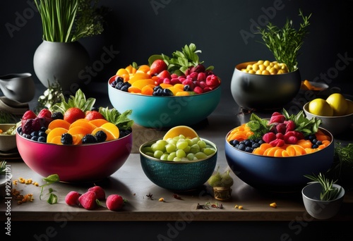 colorful creative food storage solutions featuring attractive meal presentations enhanced culinary enjoyment, appetizing, bowls, bright, choices