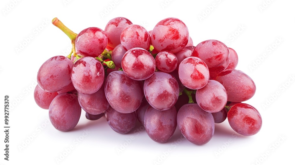 A bunch of red grapes isolated on a white background A bunch of red grapes isolated on a white background